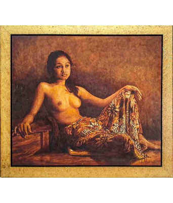 Mawira Reclining Indonesian Beauty oil on canvas