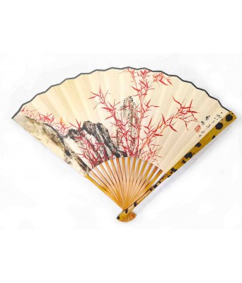 Qigong Bamboo and Calligraphy Fan