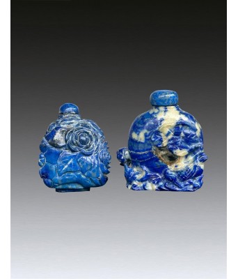 Two Lapis Lazuli Snuff Bottle Qing Dynasty 1644-1912