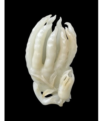 An Imperial Chinese White Jade Foshou Qing Qianlong Period 1736-1796