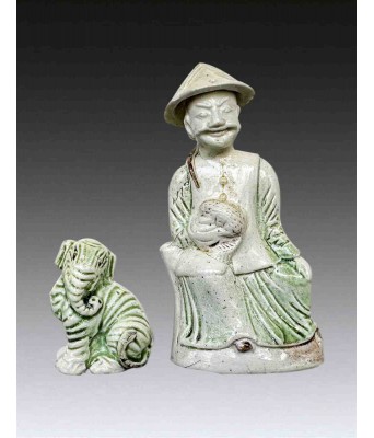 Two of Porcelain Figure and Elephant Kangxi Period 1662-1722