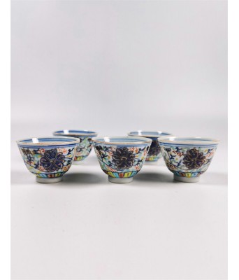 A Group Famille Rose Flower Cup Qing Qianlong 1736-1796